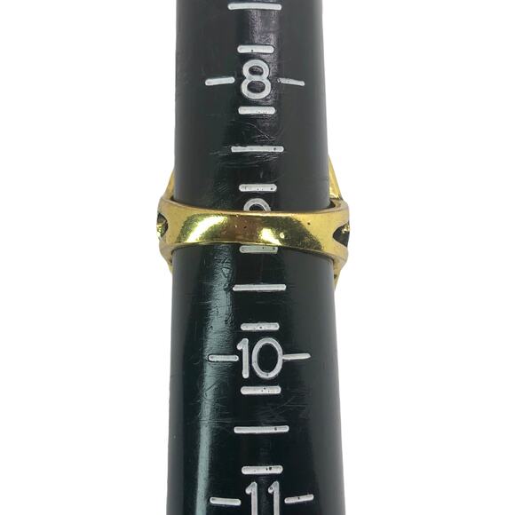 Gold and Multicolor Rhinestone Statement Ring - Size 9 - Picture 7 of 7